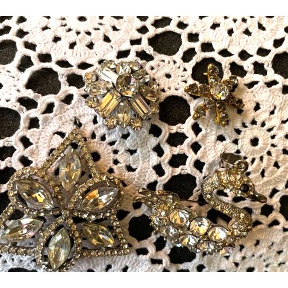 Vintage rhinestone brooch lot